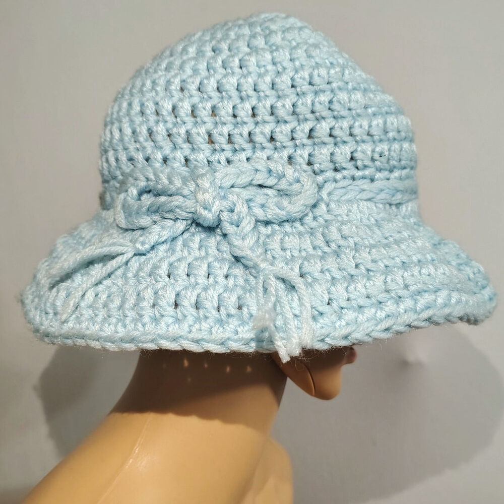 70s Retro Blue Festival Bucket Hat Cottagecore Vintage Grannycore Indie Sleaze S